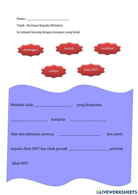 Pendidikan Islam Online Exercise For Tahun 3 Live Worksheets