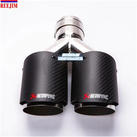 Pcs Dual Akrapovic Carbon Fiber Stainless Steel Exhaust Tip Exhaust