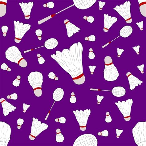 Premium Vector Badminton Tool Object Seamless Pattern