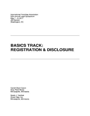 Fillable Online Basics Track Registration Disclosure International