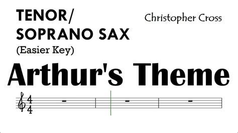 Arhurs Theme Easier Key Tenor Soprano Sax Sheet Backing Track Play