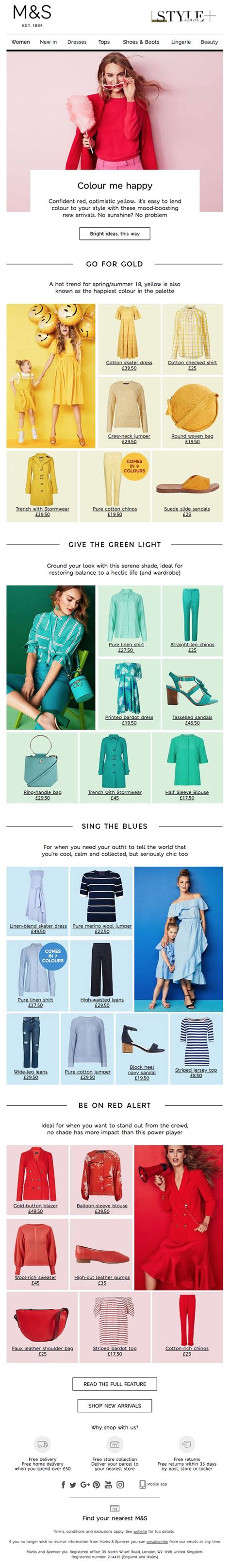 Fantastic Use Of Colour In This Email From Marks Spencer Great Use