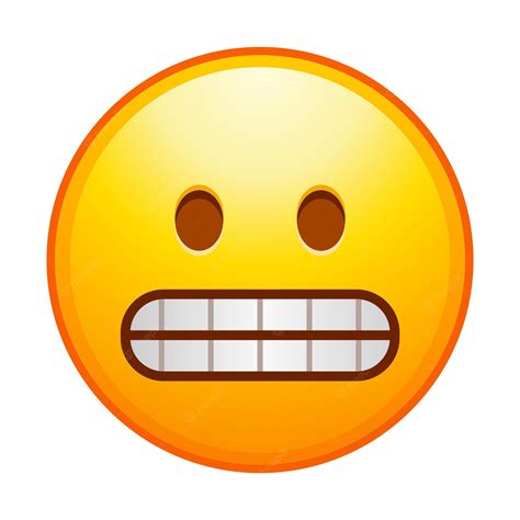 Premium Vector Top Quality Emoticon Grimacing Emoji Awkward Emoticon