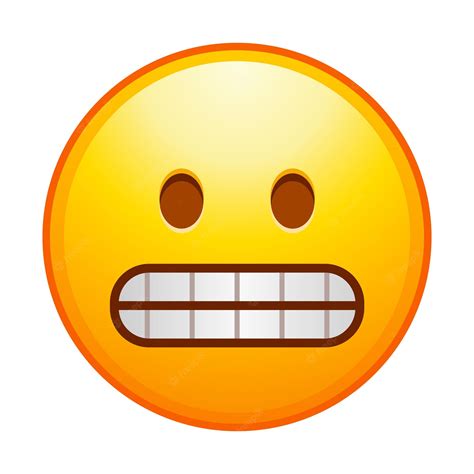 Premium Vector Top Quality Emoticon Grimacing Emoji Awkward Emoticon