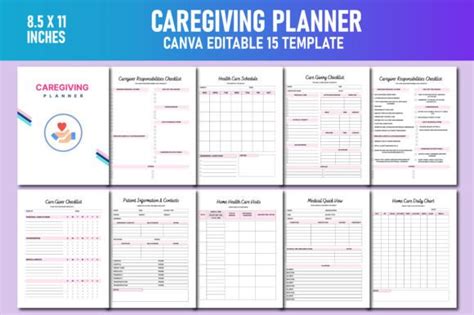 Caregiving Planner Canva KDP Interiors Graphic By Lavlu Creative Zone