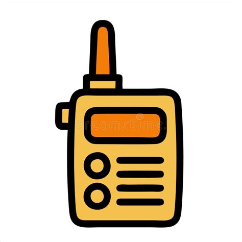 Professional Walkie Talkie Portable Radio Flat Vector Icon