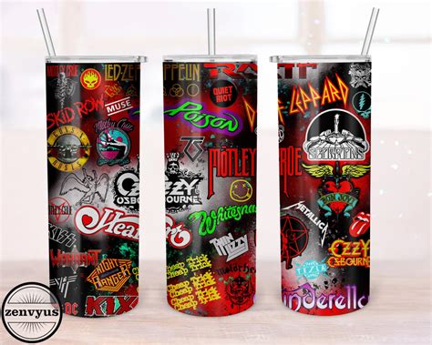 Rock Bands Tumbler Wraps Rock Tumbler Png Digital Tumbler Etsy