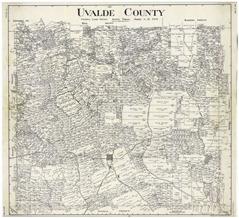 1915 Map Of Uvalde County Texas Tejano