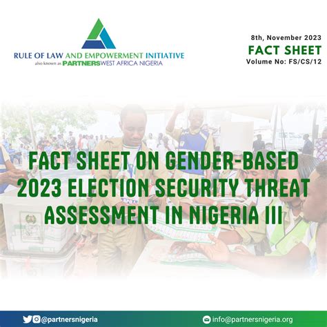 Fact Sheet On Gender Based Security Threat Assessment Of 2023 General