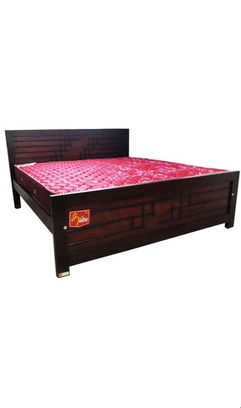 King Size Teak Wood Hardwood Cot With Panel Sides Without Storage At