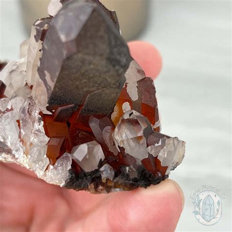 Red Hematite With Quartz Cluster Specimen Eerie Mineral Co