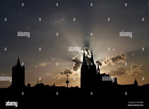 Cologne Germany At Sunset Stock Photo Alamy