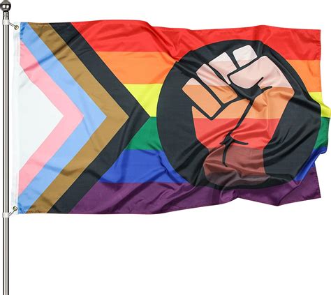 Amazon Fist Progress Pride Flag Rainbow 3 X 5 Feet Flag Gay