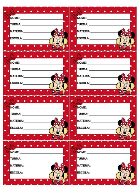 Minnie Mouse Name Tags With Polka Dots