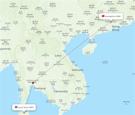 Flights From Guangzhou To Surat Thani Can To Urt Flight Routes