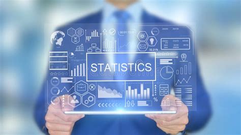 Statistics Businessman With Hologram Concept Stock Photo Image Of