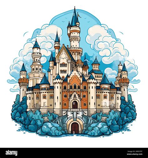 Neuschwanstein Castle Zeichnung Stock Vektorgrafiken Kaufen Alamy