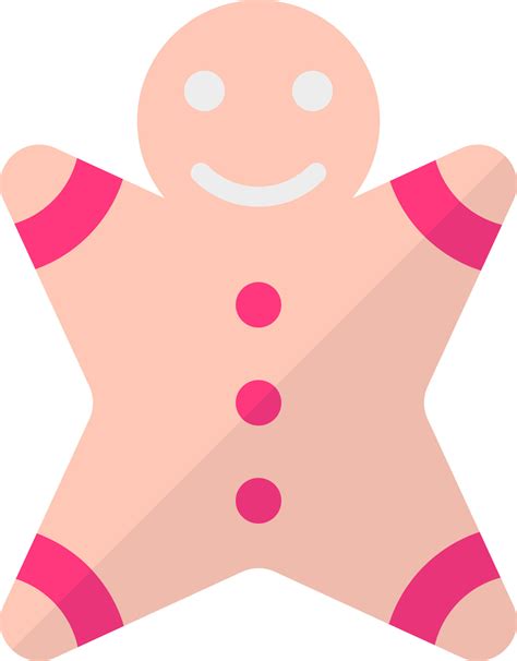 Flat Style Gingerbread Man Icon In Pink Color 24285165 Vector Art At