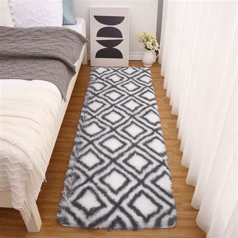 Caromio Luxury Shag Area Rug Modern Geometric Fluffy Rug Ultra Soft