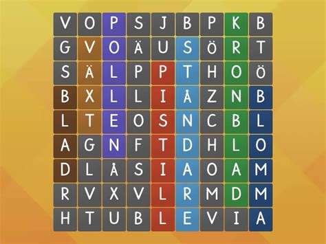 Biologi Blommans Delar Wordsearch