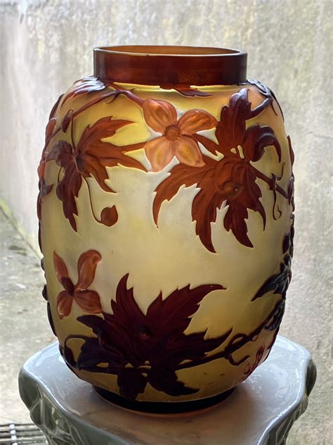 Émile Gallé vase Soufflé Clématites art nouveau XXe siècle N 111694