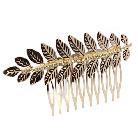 Baroque Style Greece Goddess Bridal Leaf Hair Comb Gold Hair Piece