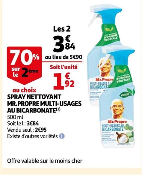 Promo Mr Propre Spray Nettoyant Multi Usages Au Bicarbonate Chez Auchan