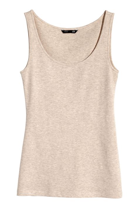 Jersey Tank Top Light Beige Sale Handm Us