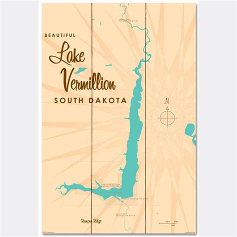 Lake Vermillion South Dakota, Wood Sign Map Art – Lakebound®
