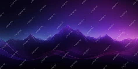 Premium AI Image | A purple mountain with a purple background and a starry sky.