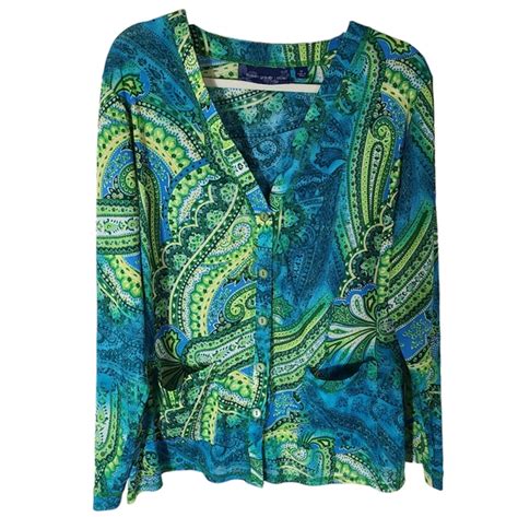 Susan Graver Tops Susan Graver Style Size X Boho Paisley Print