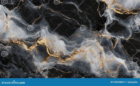 Black Marble Texture Background Natural Golden Veins With Generative