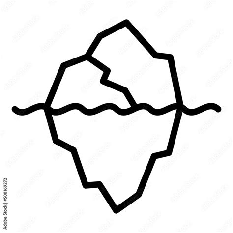 Huge iceberg icon outline vector. Glacier underwater. Water sea Stock ...