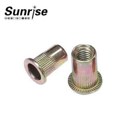 Steel Round Knurled Body Flat Head Rivet Nuts Open End Rivnut China