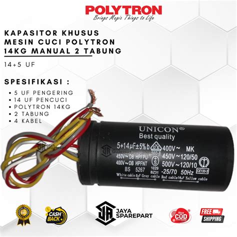 Jual Kapasitor Khusus Mesin Cuci Polytron Kg Manual Tabung