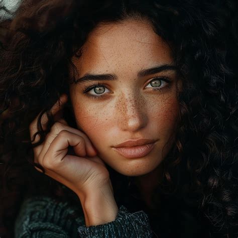 Premium Photo Photo Portrait Of Gorgeous Curly Brunette Woman