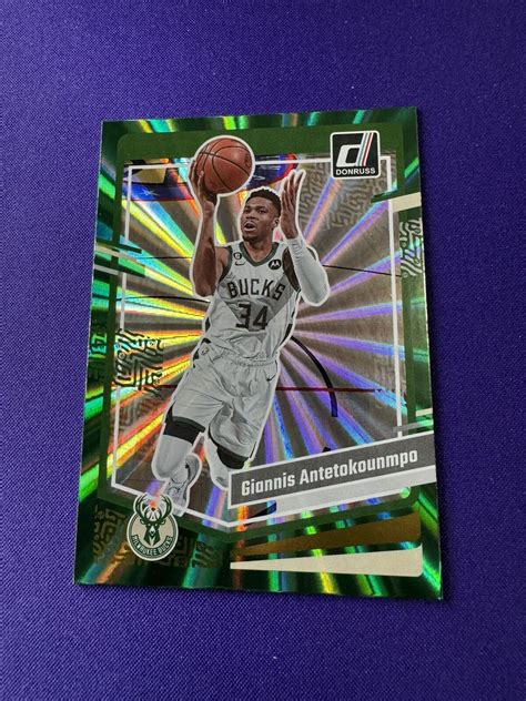 Donruss Giannis Antetokounmpo Green Laser Color Match