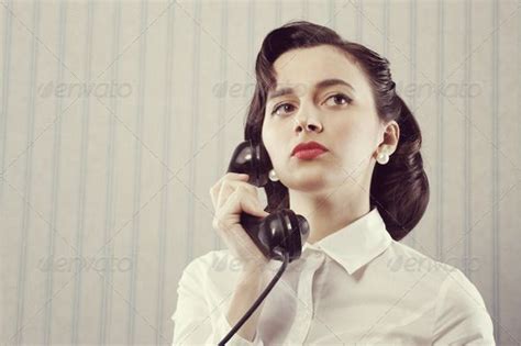 Woman Talking On Phone 1960 Style Woman Talking Business Women