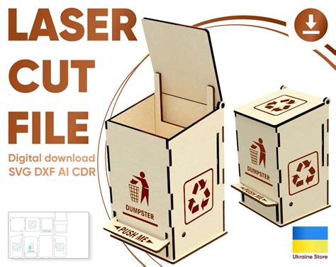 Laser Cut Box Svg File Glowforge Box Template Mechanical Box Laser