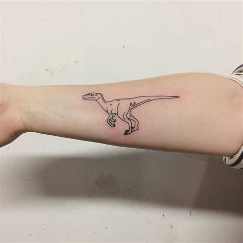 Outline Cute Dinosaur Tattoo