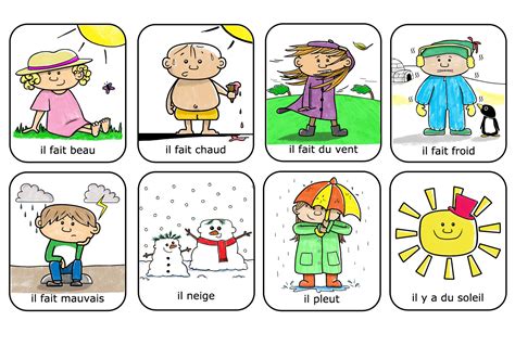 French Weather Matching Worksheet