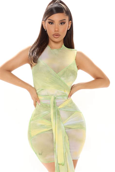 Fierce Mesh Mini Dress Lime Fashion Nova Dresses Fashion Nova