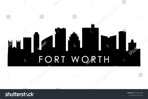 Fort Worth Skyline Silhouette Black Fort Worth Royalty Free Stock