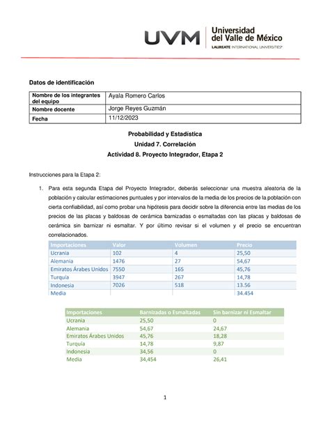 Actividad 9 Proyecto Integrador Etapa 2 Probabilidad Datos De