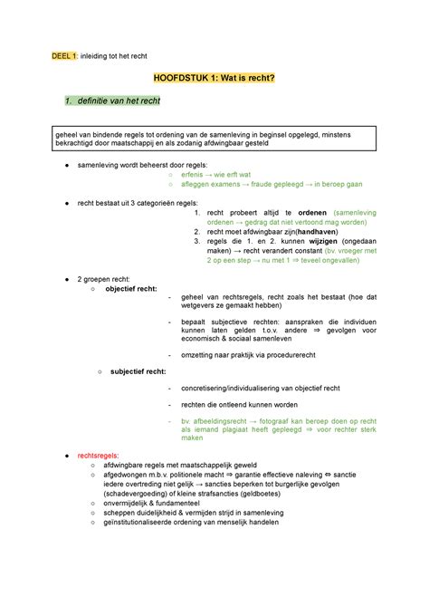 Recht Leuk DEEL 1 Inleiding Tot Het Recht HOOFDSTUK 1 Wat Is