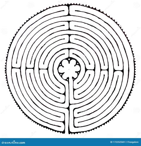 Labyrinth Layout Of Chartres Labyrinth Stock Illustration