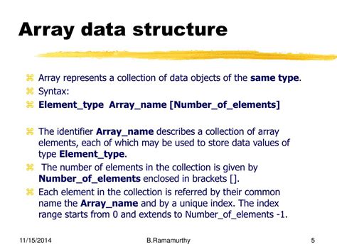 PPT - Array Data Structure Chapter 6 PowerPoint Presentation, free ...