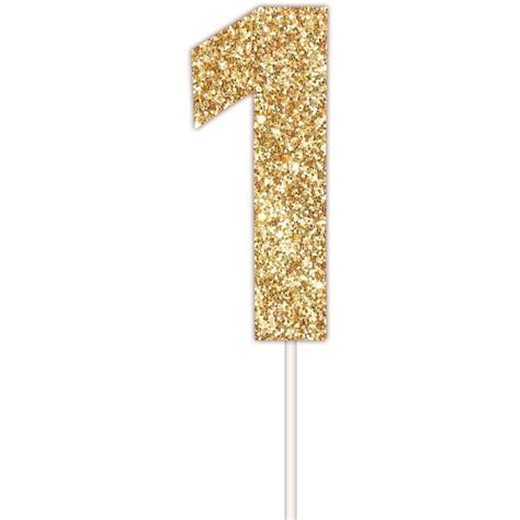 Artwrap Number 1 Glitter Cake Topper Gold Big W