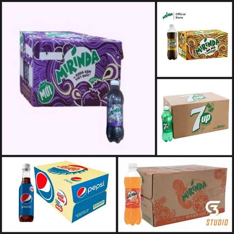 Đặt1tùng Thùng 24 Chai Pepsi Thùng 24 Chai Mirinda Soda Kem Vị Việt