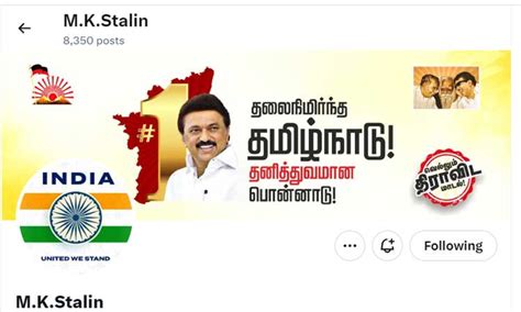 CM M K Stalin Who Changed Twitter S Cover Image To The National Flag